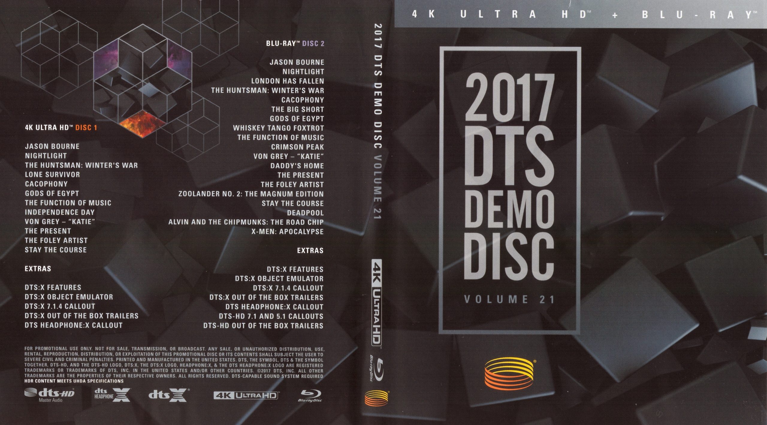 DTS蓝光演示碟 2017 4K UHD DTS Demo Disc Vol.21 H.265 4KUltraHD DTS-X DTS-HDMA 7.1《ISO 27.5GB》