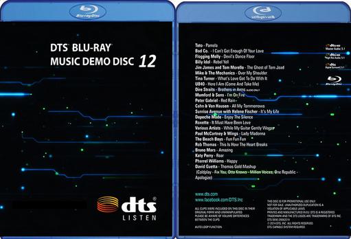 DTS蓝光音乐演示碟 12 2014 DTS Music Demo Disc 12 DTS-HDMA 5.1《ISO 22.9GB》