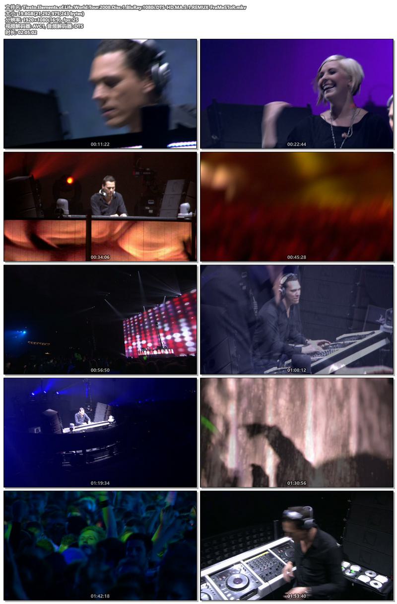 DJ Tiesto - "Elements Of Life"全球巡回演出 Tiesto: Elements of Life World Tour 2008《REMUX MKV 40.2G》