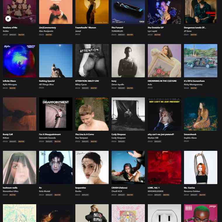 Tidal专辑 – 流行和摇滚音乐Hires新专合集2022-4-15[MQA/FLAC/24bit]